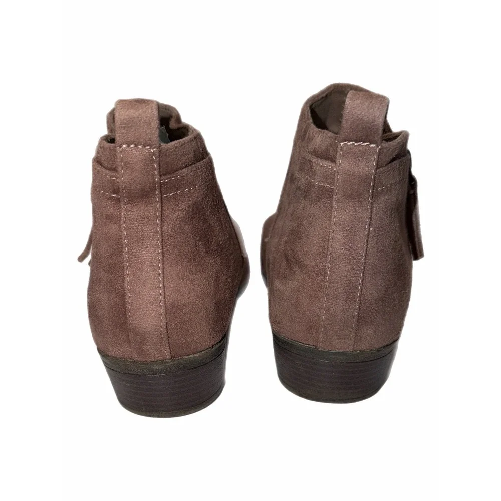 Arizona Jean Co Womens Brown Faux Suede Ankle Boots Western Booties Size 11